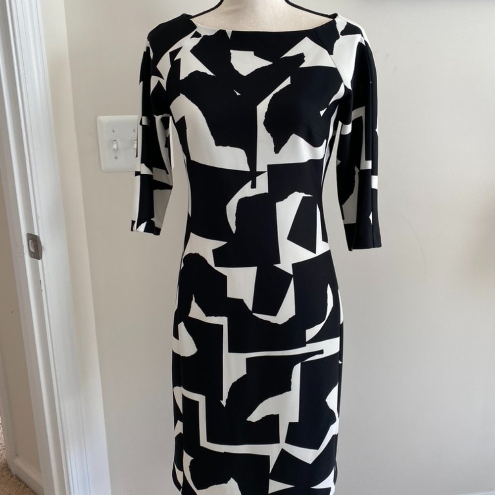 Donna Morgan, Black and White Dress, Sz 6